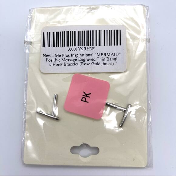 Fresh & Co Brass Rose Gold Tone Mermaid Inscribed Thin Bangle Bracelet - NEW - Picture 6 of 7